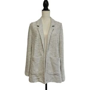 NWT Topshop $75 Gray Marled Knit Open Front Blazer Sz 8 Preppy Academia Teacher